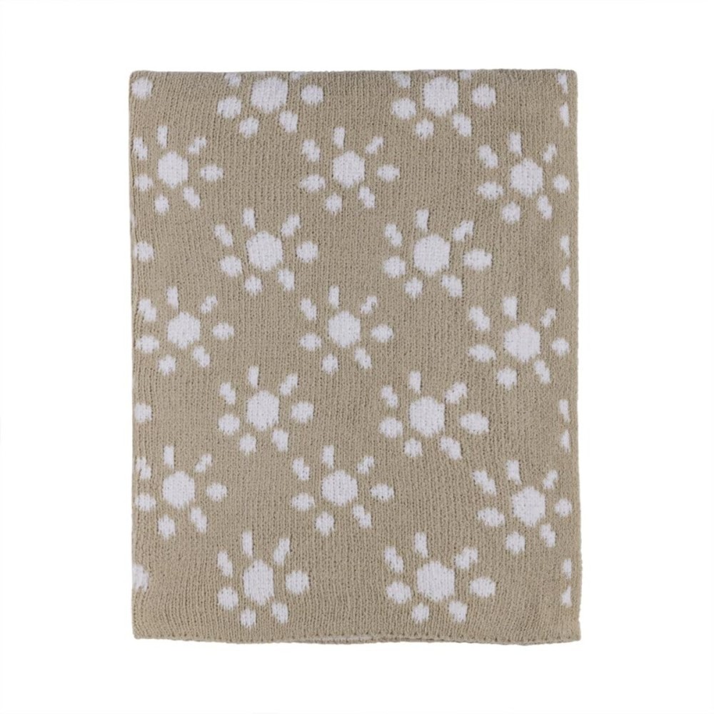 Living Textiles Chenille Knitted Blanket - Taupe Sun Flower