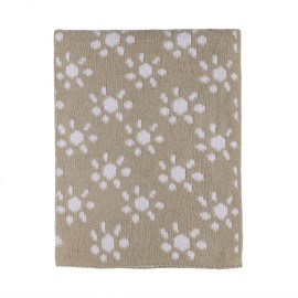 Living Textiles Chenille Knitted Blanket - Taupe Sun Flower