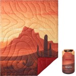 KingCamp Ultralight Camping Blanket, Packable Down Alternative Puffy Printed Wearable Blanket with Snap Buttons & Corner Loops Weatherproof Quilt for Outdoor Travel Stadium (78.7 x 57.1, Cactus)