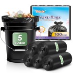Teivio 5 Gallon 100 Counts Black Trash Bags Garbage Bags, Bathroom Trash Can Bin Liners, Small Plastic Bags for Home Office Kitchen Kitchen, Black