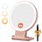 1X/30X Magnifying Mirror with Light, Double Sided Makeup Mirror with Adjustable 3 Color Light, 2000mAh Rechargeable Lighted Magnifying Mirrors with Tweezer, Foldable Travel Mirror with Rotation