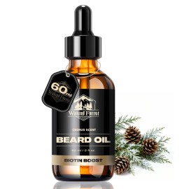 Waking Forest Cedar Beard Oil for Men - Biotin Mustache Oil with Vitamin E, Rosemary & Castor - Beard Care Softener, Strengthens, and Moisturizes - Beard Conditioner (2 oz)