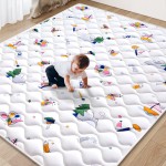 Baby Play Mat - 65 X 50,Premium Thicker Foam One-Piece Crawling Mat, Machine Washable, Extra Large Anti-Slip Activity Playmat for Babies, Toddlers & Infants