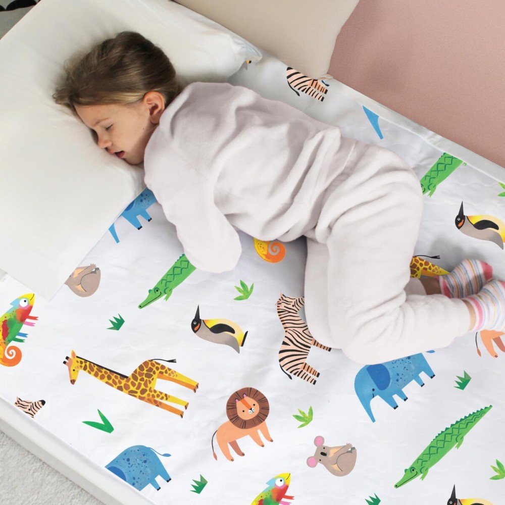 Hygge Sheets Potty Training Pee Pads for Kids, Toddlers - 100% Waterproof, Non Slip Bed Wetting Pad for Twin Beds - Washable, Reusable Mattress & Sheet Protector - Safari