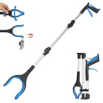 43 Long Grabber Reacher Tool, Foldable Grabber for Seniors with Magnetic Tip, 360 Rotating Anti-Slip Claw, Extension Reacher Pickup Tool Long Arm Trash Picker for Elderly Recovery