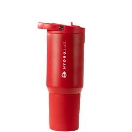 HydroJug Sport - Stainless Steel Tumbler with Straw, Vacuum Insulated, 20oz Leakproof Water Bottle, Ergonomic Design, Reusable, Dishwasher Safe, Rubber Base, Durable for Gym or Outdoors, Alumni Red