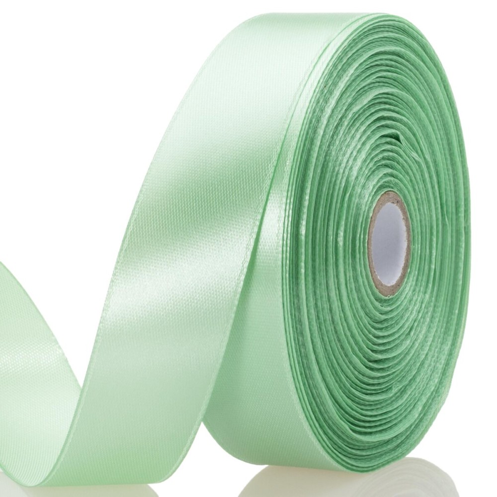 YASEO 1 Inch Mint Green Solid Satin Ribbon, 50 Yards Craft Fabric Ribbon for Gift Wrapping Floral Bouquets Wedding Party Decoration