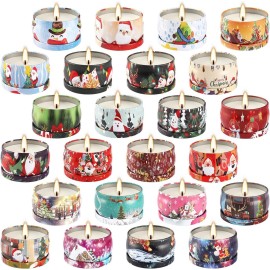 Howemon 24 Pack Christmas Scented Candles Set for Home, Relaxing Stress Relief, Aromatherapy - Natural Soy Wax and Fragrance - Gifts for Women, Mom, Best Friend, Wife, Birthday