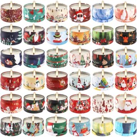 Howemon 36 Pack Christmas Scented Candles Set for Home, Relaxing Stress Relief, Aromatherapy - Natural Soy Wax and Fragrance - Gifts for Women, Mom, Best Friend, Wife, Birthday