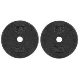 CAP Barbell Cast Iron Standard 1-Inch Weight Plate Set - Barbell Weights for Home Gym, Strength Training, and Weightlifting, 7.5 lb Set of 2, Black