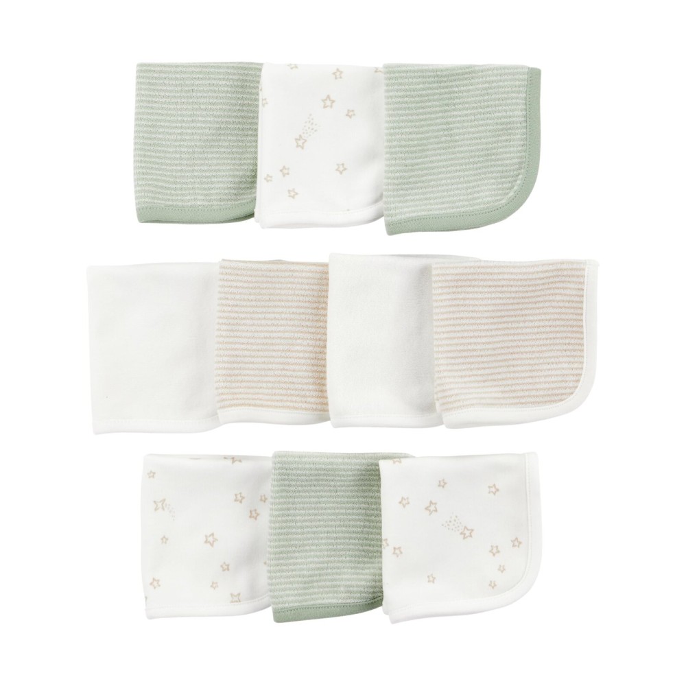 Simple Joys by Carter\'s Neutral 10-pack Washcloth Set, Neutral Blue Green Brown, OSZ