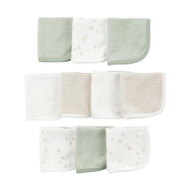 Simple Joys by Carter\'s Neutral 10-pack Washcloth Set, Neutral Blue Green Brown, OSZ