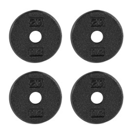CAP Barbell Cast Iron Standard 1-Inch Weight Plate Set - Barbell Weights for Home Gym, Strength Training, and Weightlifting, 2.5 lb Set of 4, Black