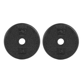 CAP Barbell Cast Iron Standard 1-Inch Weight Plate Set - Barbell Weights for Home Gym, Strength Training, and Weightlifting, 5 lb Set of 2, Black