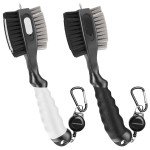 THIODOON 2 Pack Golf Club Brush and Groove Cleaner with Magnetic Keychain Golf Brush Oversized Head and Retractable Spike Golf Club Cleaner Golf Accessories for Men, Best Golf Gifts for Men