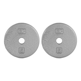 CAP Barbell Cast Iron Standard 1-Inch Weight Plate Set - Barbell Weights for Home Gym, Strength Training, and Weightlifting, 5 lb Set of 2, Gray