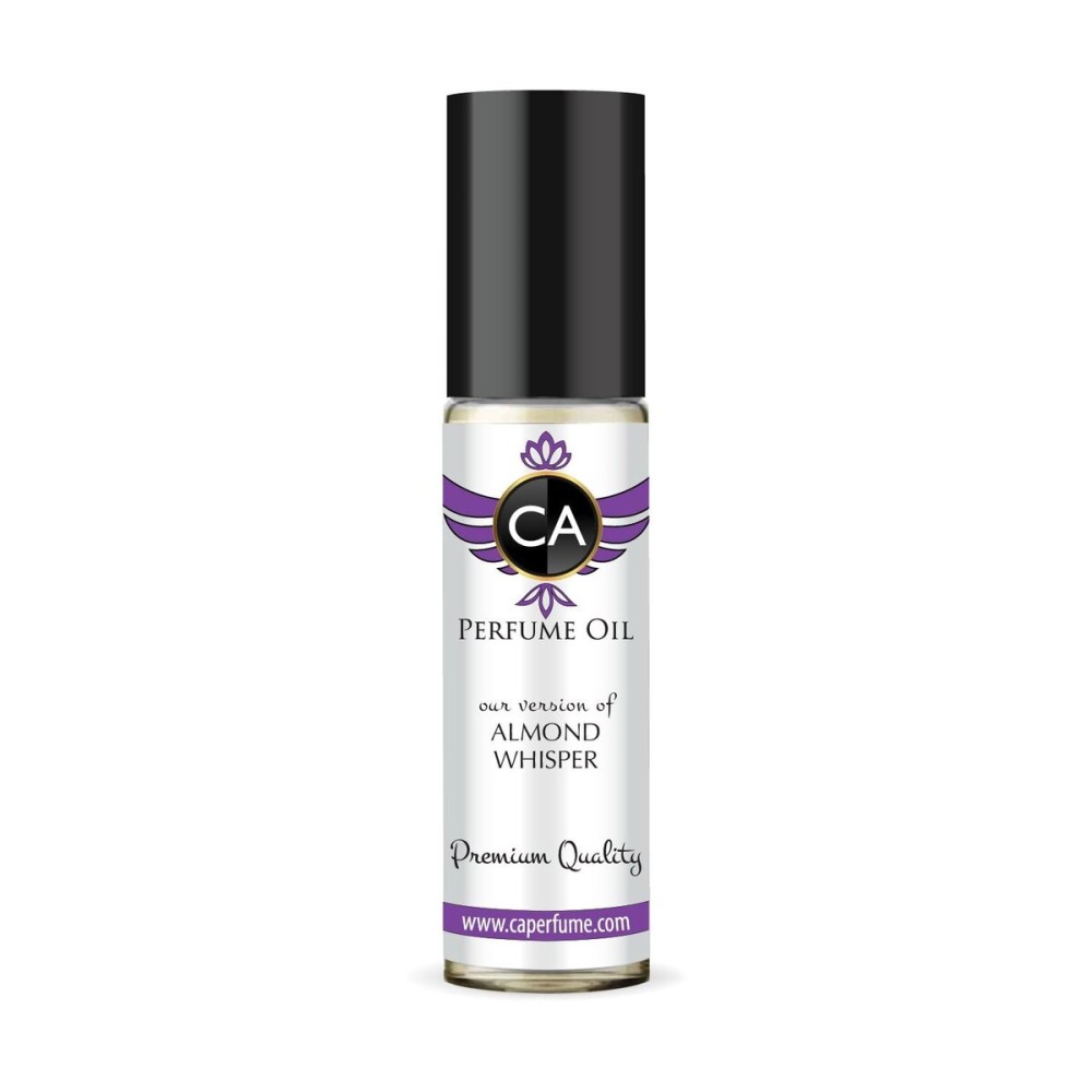 CA Perfume Originals Almond Whisper Unisex Fragrance Oil Fruity Scent Long Lasting Perfumes for Women & Men Travel Size TSA Ready Mini Parfum Body Oil Roll-on 0.33 Fl Oz 10ml