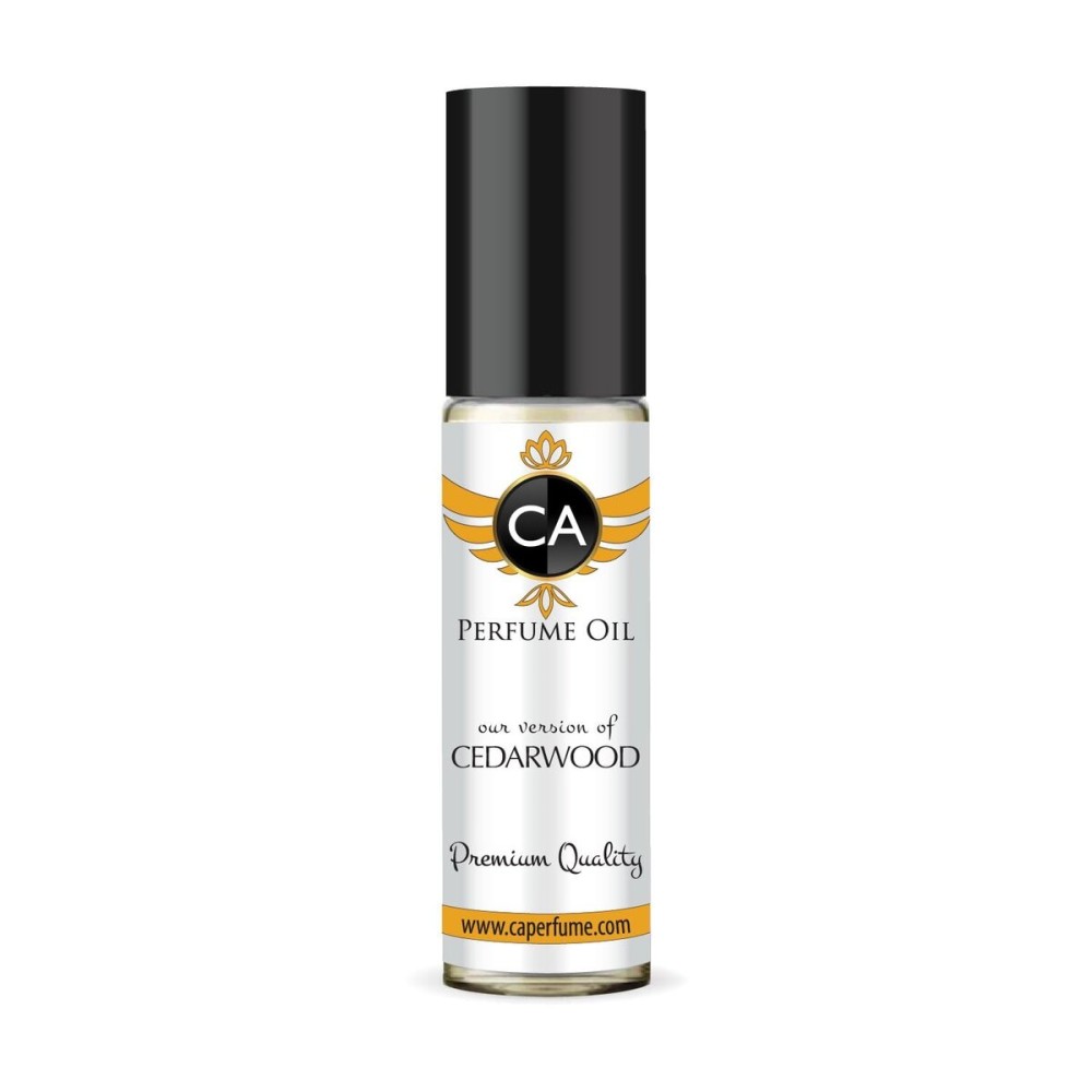 CA Perfume Originals Cedarwood Unisex Fragrance Oil Woody Scent Long Lasting Perfumes for Women & Men Travel Size TSA Ready Mini Parfum Body Oil Roll-on 0.33 Fl Oz 10ml