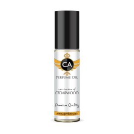 CA Perfume Originals Cedarwood Unisex Fragrance Oil Woody Scent Long Lasting Perfumes for Women & Men Travel Size TSA Ready Mini Parfum Body Oil Roll-on 0.33 Fl Oz 10ml