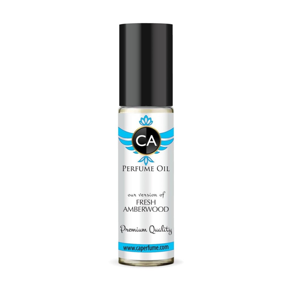 CA Perfume Originals Fresh Amberwood Unisex Fragrance Oil Amber Woody Scent Long Lasting Perfumes for Women & Men Travel Size TSA Ready Mini Parfum Body Oil Roll-on 0.33 Fl Oz 10ml
