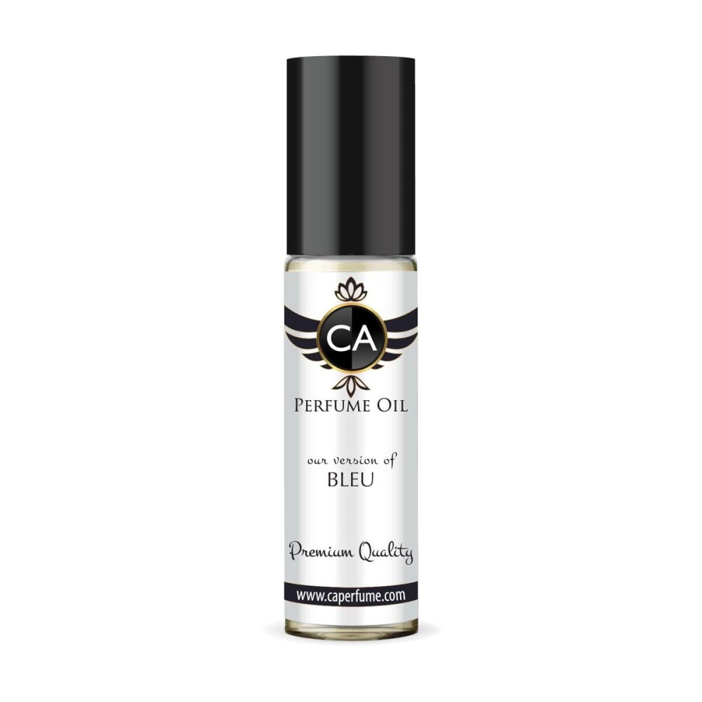 CA Perfume Impression of Bleu for Men Eau De Parfum Woody Aromatic Scent Long Lasting Cologne for Men Travel Size TSA Ready for Day and Night Wear 0.33 Fl Oz 10ml
