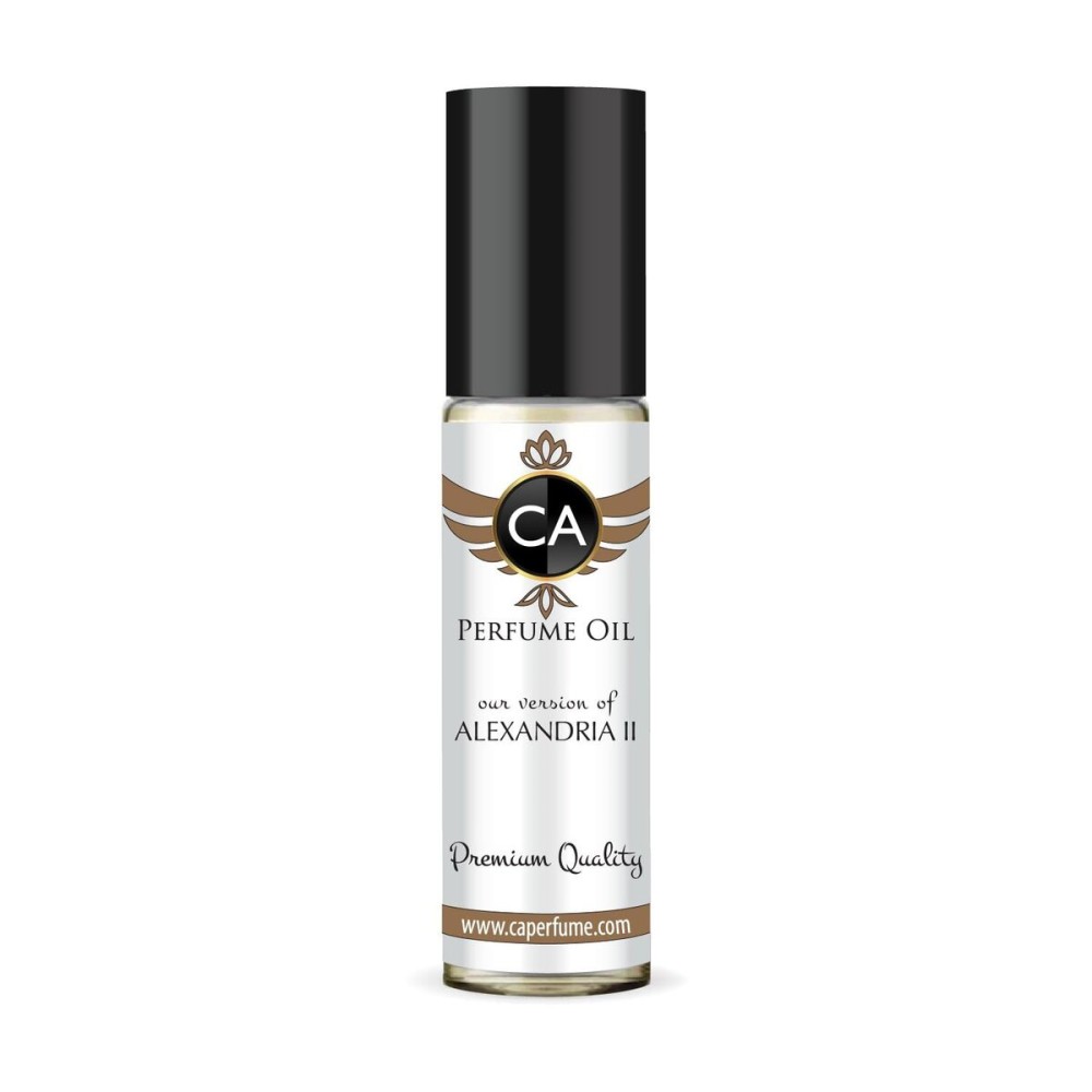 CA Perfume Impression of Alexandria II Unisex Fragrance Oil Amber Woody Scent Long Lasting Perfumes for Women & Men Travel Size TSA Ready Mini Parfum Body Oil Roll-on 0.33 Fl Oz 10ml
