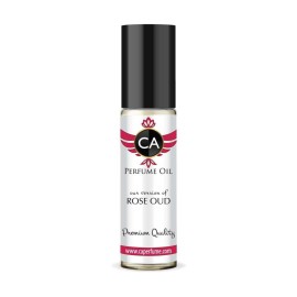 CA Perfume Impression of Rose Oud Unisex Fragrance Oil Amber Woody Scent Long Lasting Perfumes for Women & Men Travel Size TSA Ready Mini Parfum Body Oil Roll-on 0.33 Fl Oz 10ml