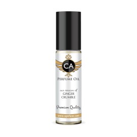 CA Perfume Originals Ginger Crumble Unisex Fragrance Oil Gourmand Scent Long Lasting Perfumes for Women & Men Travel Size TSA Ready Mini Parfum Body Oil Roll-on 0.33 Fl Oz 10ml