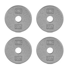 CAP Barbell Cast Iron Standard 1-Inch Weight Plate Set - Barbell Weights for Home Gym, Strength Training, and Weightlifting, 2.5 lb Set of 4, Gray