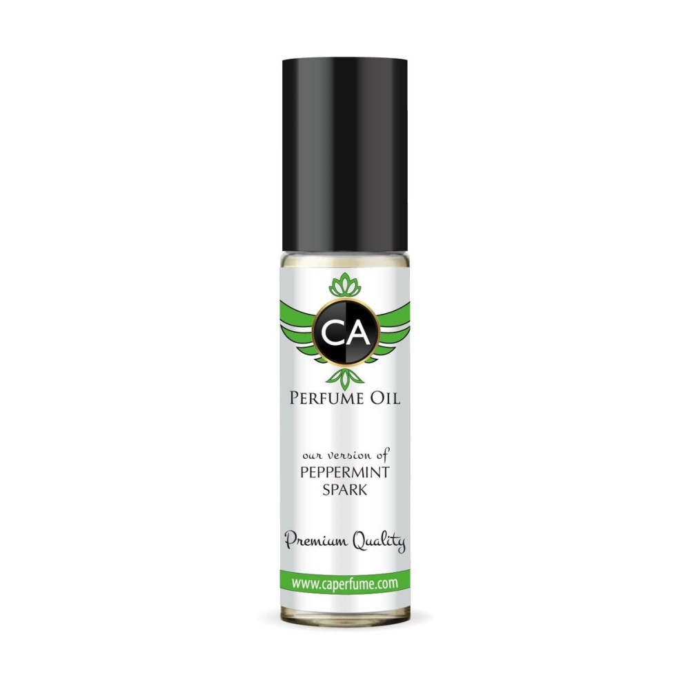CA PerfumeOriginals Peppermint Spark Unisex Fragrance Oil Aromatic Spicy Scent Long Lasting Perfumes for Women & Men Travel Size TSA Ready Mini Parfum Body Oil Roll-on 0.33 Fl Oz 10ml