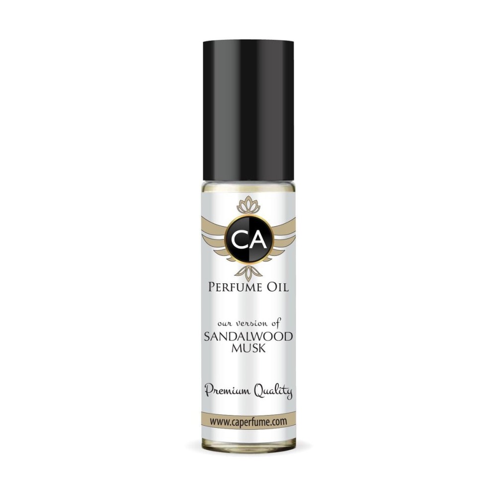CA Perfume Originals Sandalwood Musk Unisex Fragrance Oil Woody Scent Long Lasting Perfumes for Women & Men Travel Size TSA Ready Mini Parfum Body Oil Roll-on 0.33 Fl Oz 10ml