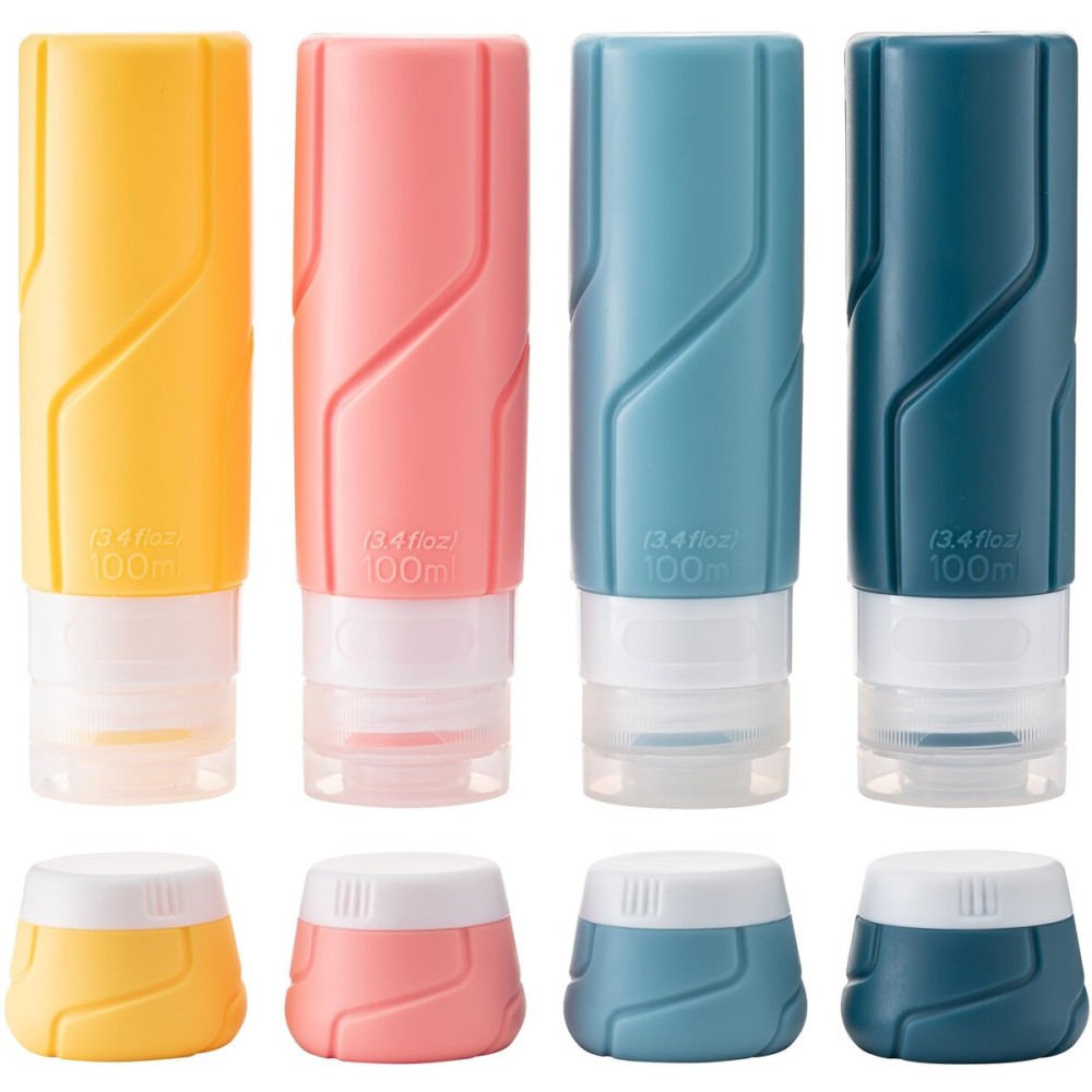 MODENGKONGJIAN Travel Bottles for Toiletries,TSA Approved Silicone Squeezable Travel Shampoo Bottles, 3oz Leak Proof Refillable Toiletry Cosmetic Containers 15 Pcs/Colorful