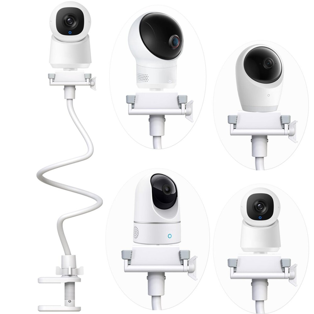 Flexible Baby Monitor Stand Mount Holder Compatible with eufy Security E30 / E220 / C220 / E21/ E110 / C2110 / T8417/ T8354/ T8300 Cameras Adjustable Baby Cameras Stand Clip Clamp Mount