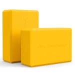 Trideer Yoga Blocks 2 Pack, Soft Non-Slip Foam Blocks with Beveled Edges for Alignment and Stretching in Yoga, Pilates, and Dance - Supportive, Lightweight, Odor Resistant, Latex-Free (Golden Melon)