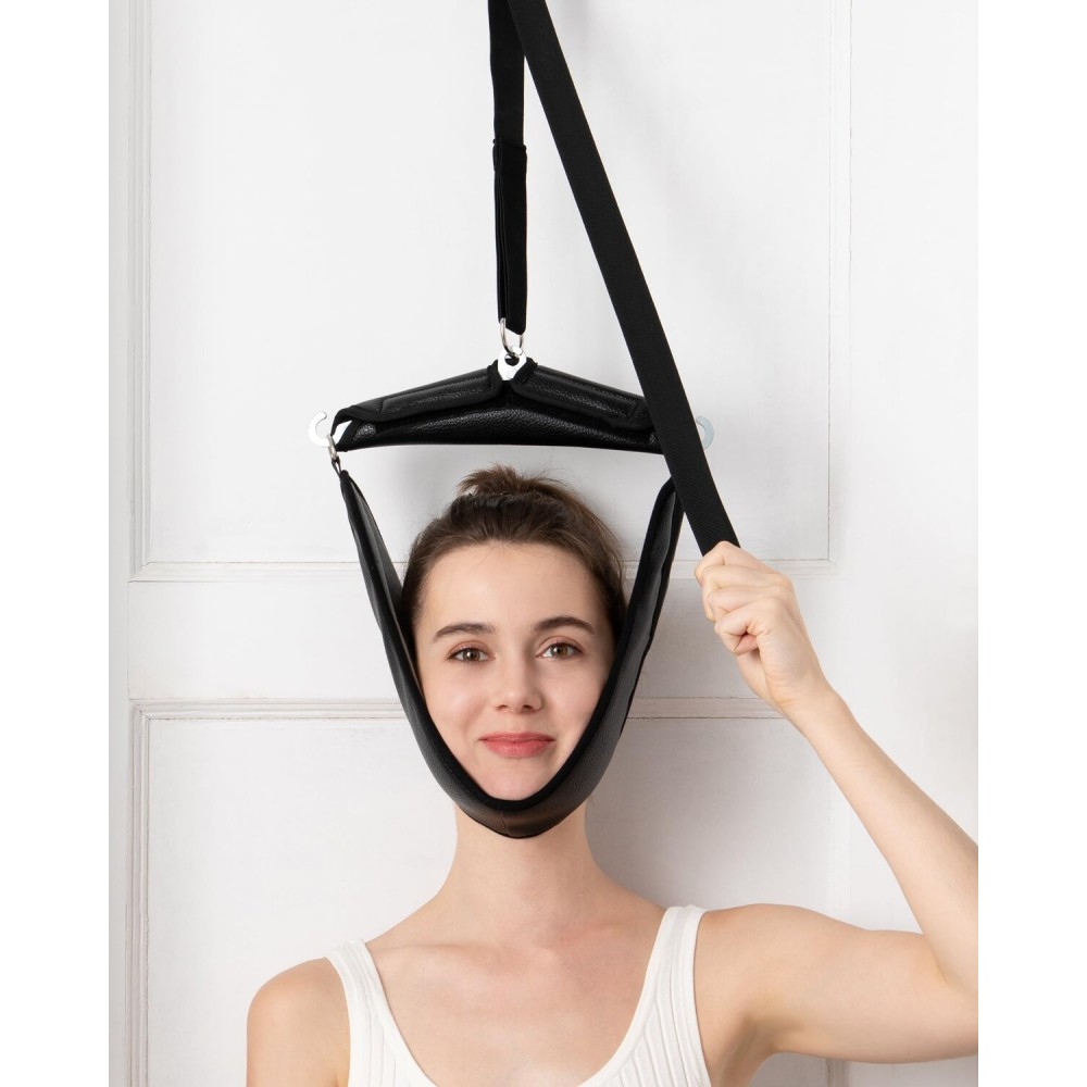soulern Neck Stretcher Cervical Traction Device for Home Use - Over The Door Cervical Traction Device for Decompression Home Physical Therapy, Portable Neck Traction Device for Neck Pain (with Box)