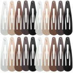 WILLBOND 30 Pieces 3.1 Inch Large Metal Snap Hair Clips Nonslip Barrettes Women Hair Accessories (Five Color)