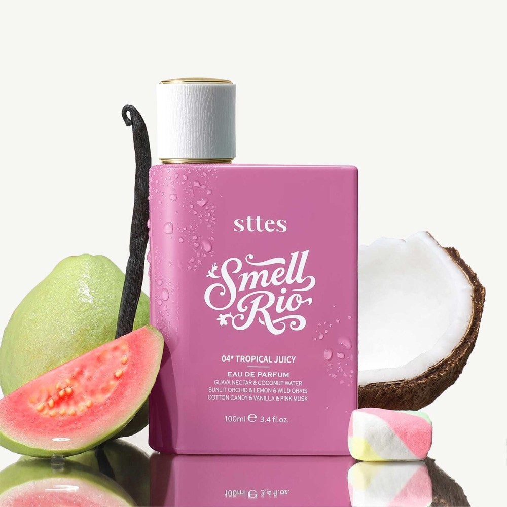 Sttes Perfume 04 (Original 408) - Perfume for Women - Long-Lasting Hair Guava, Orchid, Vanilla & Cotton Candy Notes - Fruity Scentual Fragrance Eau de Parfum 100ml (3.4 fl oz) - Tropical Juicy