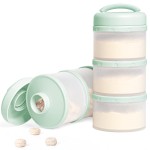 Termichy Stackable Formula Dispenser Portable Milk Powder Container, 2 Pack, Light Green