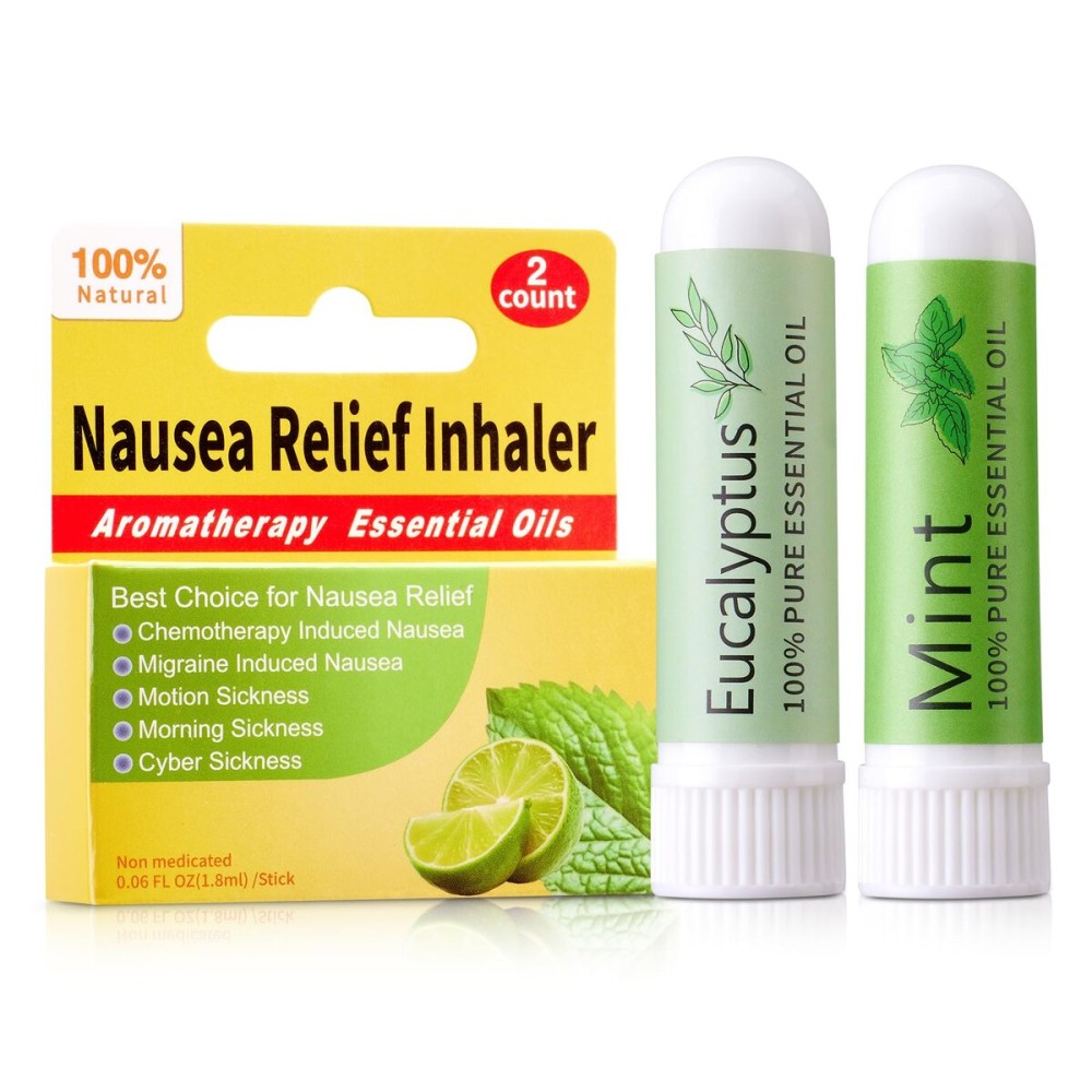 Hion Nausea Relief Inhaler-Mint and Eucalyptus, 100% Natural Essential Oils Inhalers