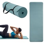 Gaiam Essentials Thick Yoga Mat Fitness & Exercise Mat with Easy-Cinch Carrier Strap,Balsam,72L X 24W X 2/5 Thick, 10mm