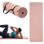 Gaiam Essentials Thick Yoga Mat Fitness & Exercise Mat with Easy-Cinch Carrier Strap,French Rose,72L X 24W X 2/5 Thick, 10mm
