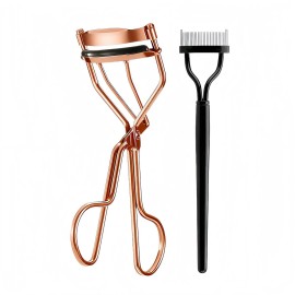 Acavado Professional Eyelash Curler with Lash Comb - Award-Winning Design - Pinch-Free, Effortless Curl for a Lash-Lift Effect in Seconds, Perfect for Home or Travel, Gold