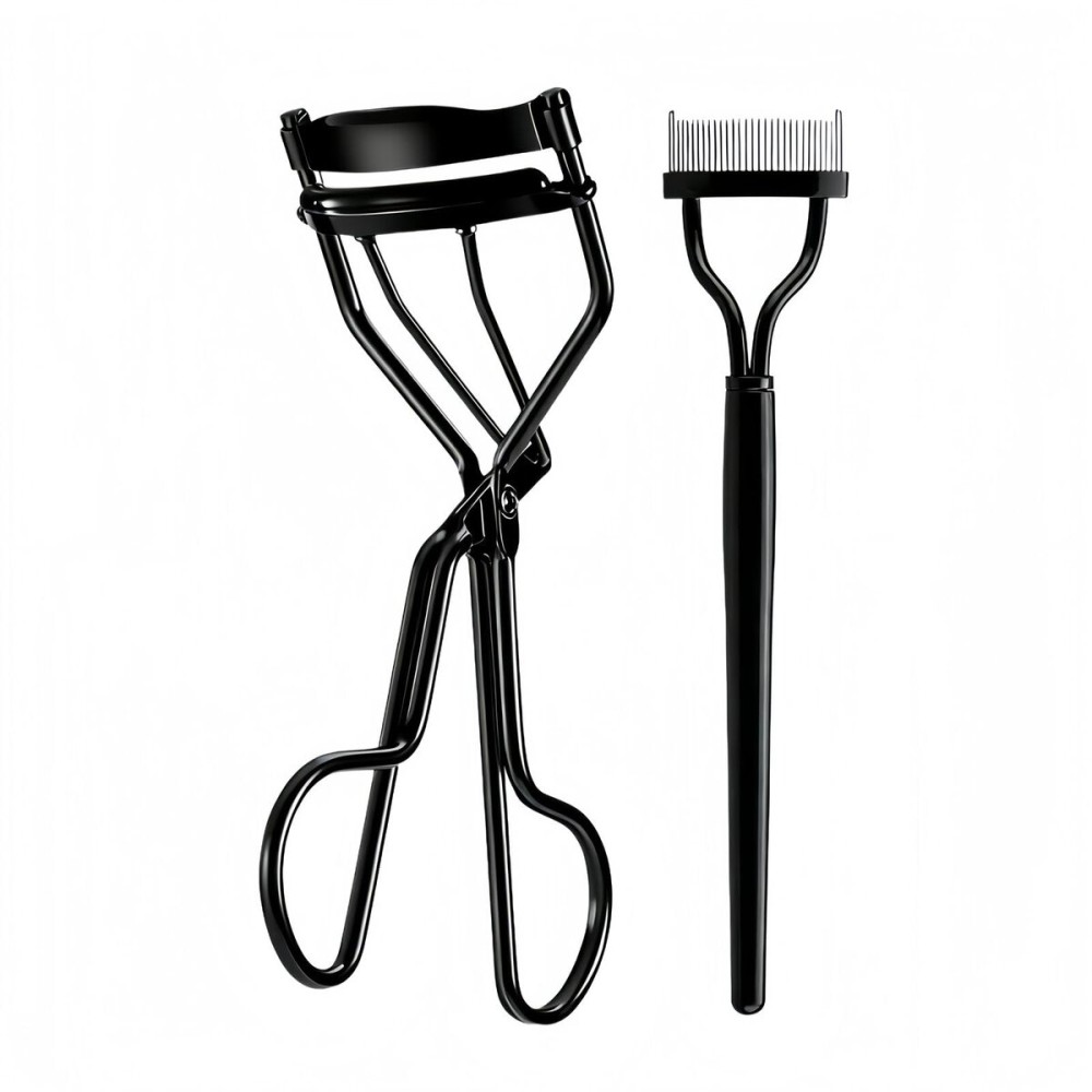 Acavado Professional Eyelash Curler with Lash Comb - Award-Winning Design - Pinch-Free, Effortless Curl for a Lash-Lift Effect in Seconds, Perfect for Home or Travel, Grey Black