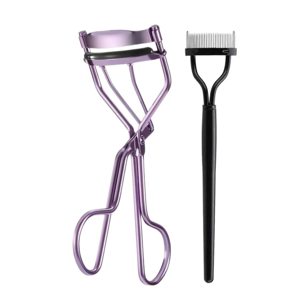 Acavado Professional Eyelash Curler with Lash Comb - Award-Winning Design - Pinch-Free, Effortless Curl for a Lash-Lift Effect in Seconds, Perfect for Home or Travel, Purple
