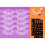 White Colored Lashes Cat Eye Halloween Custome White Lashes Clear Band Faux Mink Eyelashes Fluffy Dramatic Cosplay Lash for Party