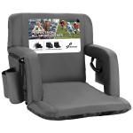 Sportneer Stadium Seats for Bleachers, Bleacher Chairs with Back and Cushion Bleacher Seats with Back Support Padded Stadium Chair with Armrests 6 Reclining Positions for Sport Events Camping Beaches