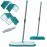 MASTERTOP Microfiber Flat Mop, Double-Sided Dust Mop with 4 Wet & Dry Pads, Floor Mop with Extension Stainless Steel Handle for Cleaning Hardwood, Vinyl, Laminate