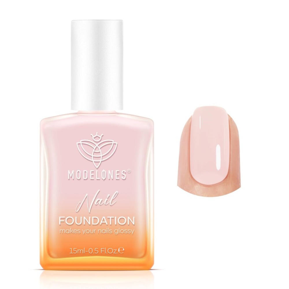 modelones Nail Strengthener Pale Pink White Nail Repair for Damaged Nails Strengthening Polish 15ml Nail Growth and Strengthener Natural Concealer Foundation Nail Care Gifts for Women