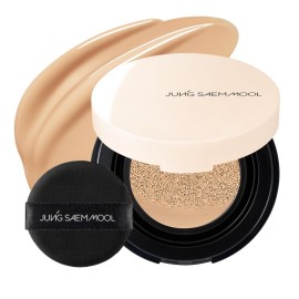JUNG SAEM MOOL [ Mini ] Essential Skin Nuder Cushion Mini 22W Sand 0.17 Fl Oz, Natural Radiant Finish Cushion Foundation with Buildable Coverage, Lightweight Texture, Korean Foundation Makeup