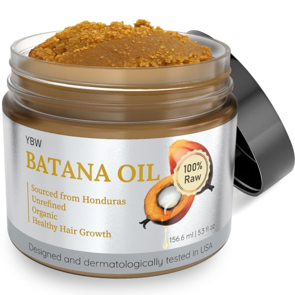 YBW Batana Oil for Hair Growth 2-Pack Dr. Sebi Organic, Natural, Pure and 100% Raw Batana Oil Paste from Honduras, Enhances Hair Thickness, Prevents Loss for Men and Women